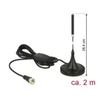12413 - DAB+ Omni Antenna - F plug, 21 dBi, active, with magnetical stand, fixed, RG-174, 2 m