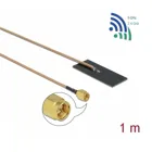 12610 - WLAN-Antenne - 802.11 ac/ax/a/h/b/g/n, SMA-Stecker, 0.5-1.2 dBi, RG-178, 1 m, PCB intern