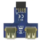 41824 - USB pin header - female > 2x USB 2.0 female - up