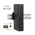 63309 - Externer Industrie-Hub - 4x USB 3.0 Typ-A, mit 15 kV, ESD-Schutz