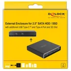 42618 - External enclosure for 2.5 SATA HDD / SSD with additional USB Type-C (TM) and Type-A port