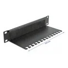 66483 - 10" Cable Management Brush Strip with Cable Support Plate 1U black
