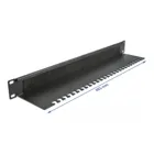 66484 - 19" Cable Management Brush Strip with Cable Support Plate 1U black