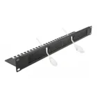 66484 - 19" Cable Management Brush Strip with Cable Support Plate 1U black
