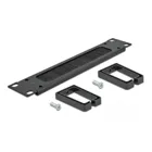 66485 - 10" Cable Management Brush Strip with Cable Support Plate 1U black