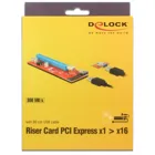 41423 - Riser Karte PCI Express x1 > x16 mit 60 cm USB Kabel, Stromkabel SATA zu Molex