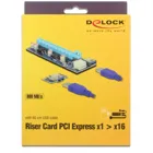 41426 - Riser Card PCI Express x1 > x16 with 60 cm USB cable, power cable 6 pin to SATA