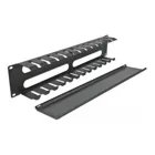 66553 - 19 Cable Management Routing Panel with 4 openings 2U black