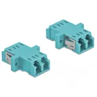 86536 - Optical Fiber Coupler LC Duplex female to LC Duplex female Multi-mode 2 pieces light blue
