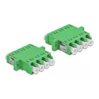 86539 - Optical Fiber Coupler LC Quad female to LC Quad female Single-mode 2 pieces green
