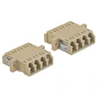 86540 - Optical Fiber Coupler LC Quad female to LC Quad female Multi-mode 2 pieces beige