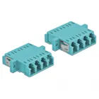 86541 - Optical Fiber Coupler LC Quad female to LC Quad female Multi-mode 2 pieces light blue
