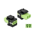 86330 - Keystone module - LC duplex female to LC duplex female, lime green/ black