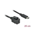 86398 - Keystone Modul USB 3.0 C Buchse > USB 3.0 C Stecker mit Kabel, schwarz
