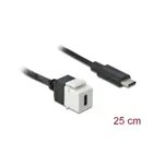 86399 - Keystone Module USB 3.0 C female > USB 3.0 C male with cable, white