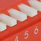 66408 - DIP-Kippschalter Piano 12-stellig 2,54 mm Rastermaß THT vertikal rot 2 Stück