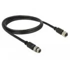 12690 - M8 sensor/actuator extension cable M8 6 pin male to M8 6 pin female waterproof 1 m