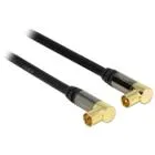 88781 - Delock Antennenkabel IEC Stecker gewinkelt > IEC Buchse gewinkelt RG-6/U, 1 m, black