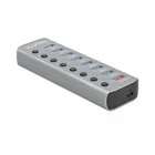 63264 - USB 3.2 Gen 1 Hub with 7 Ports, 1 Fast Charging Port, 1 USB-C PD 3.0 Port with Switch