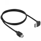 83547 - Verlängerungskabel EASY-USB2.0-A Stecker gewinkelt oben/unten>USB2.0-A Buchse schwarz 1 m
