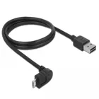 83848 - Kabel EASY-USB2.0-A Stecker > EASY-USB2.0-Micro-B Stecker gewinkelt oben/unten 1 m schwarz