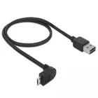 83849 - Kabel EASY-USB2.0-A Stecker>EASY-USB2.0-Micro-B Stecker gewinkelt oben/unten 0,5 m schwarz