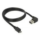 85165 - Kabel EASY-USB2.0-A Stecker gewinkelt links/rechts>EASY-USB2.0-Micro-B Stecker schwarz 1 m