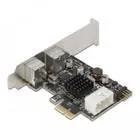 90049 - PCI Express x1 Karte zu 2 x PS/2 und USB Pfostenstecker - Low Profile Formfaktor