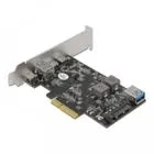 90060 - PCI Express x4 card to 3 x USB Type-C + 2 x USB Type-A - low profile form factor
