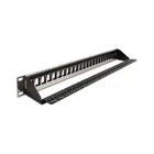 19″ Keystone Patch Panel 24 Port with Relief Rail black