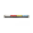 66921 - 19″ Keystone Patch Panel 24 Port with Cable Mounting Rail 1 U black