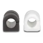 Cable holder self-closing and self-adhesive 3 pieces, black / white