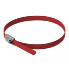 Stainless steel cable tie L 200 x W 4.6 mm, red, 10 pcs.