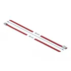 Stainless steel cable tie L 300 x W 4.6 mm red 10 pcs.