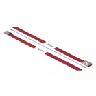Stainless steel cable tie L 300 x W 7.9 mm red 10 pcs.