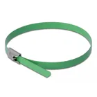 Stainless steel cable tie L 200 x W 4.6 mm green 10 pcs.
