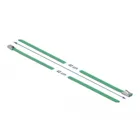 Stainless steel cable ties L 400 x W 4.6 mm green 10 pcs.