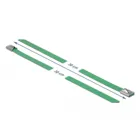 Stainless steel cable tie L 300 x W 7.9 mm, green, 10 pcs.