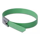 Stainless steel cable tie L 300 x W 7.9 mm, green, 10 pcs.