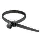 Cable tie with fixing eye L 200 x W 4.8 mm black 10 pcs.