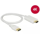 Cable DisplayPort 1.2 Male &gt;High Speed HDMI-A Male Passive 4K 30 Hz 1 m white
