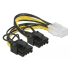 PCI Express power cable 6 pin female &gt;2 x 8 pin male, 15 cm