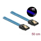 SATA 6 Gb/s Kabel UV Leuchteffekt blau, 50 cm