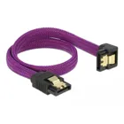 SATA 6 Gb/s Kabel gerade auf unten gewinkelt 30 cm violett