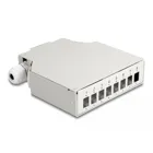 Fibre optic distributor box for top-hat rail 8 port grey