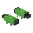 Fibre optic coupling for PCB SC simplex socket to SC simplex socket singlemode green