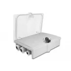 Fibre optic distribution box for indoor and outdoor use IP55 lockable 6 port grey