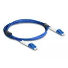Fibre optic cable with metal armouring LC Duplex to LC Duplex Singlemode OS2 2 m