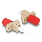Fibre optic hybrid coupling LC simplex socket to ST simplex socket beige