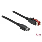 Delock PoweredUSB Kabel Stecker 24V zu Mini-DIN 3Pin Stecker 5m für POS Drucker und Terminals